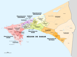 Région de Dakar - carte administrative - 2025